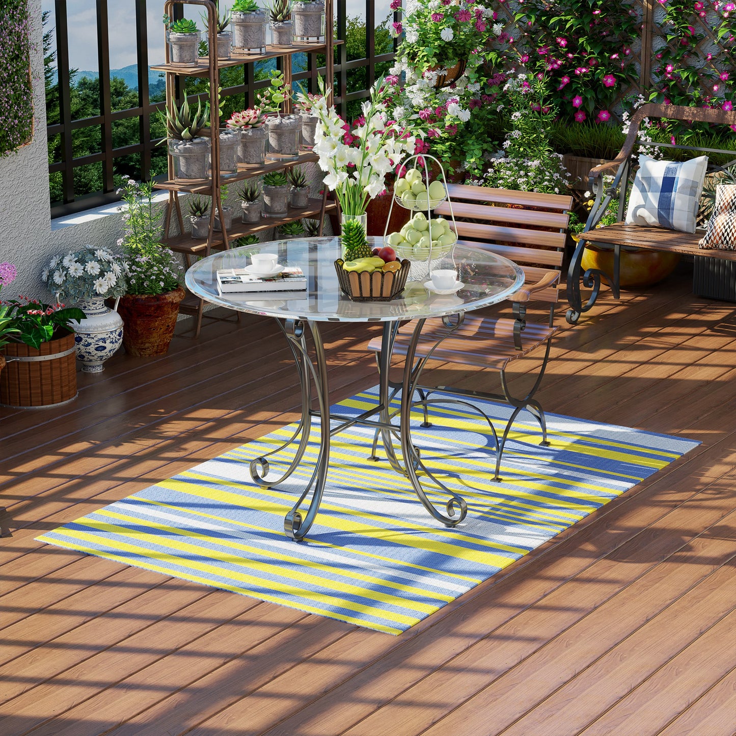 Outsunny Reversible Outdoor Rug