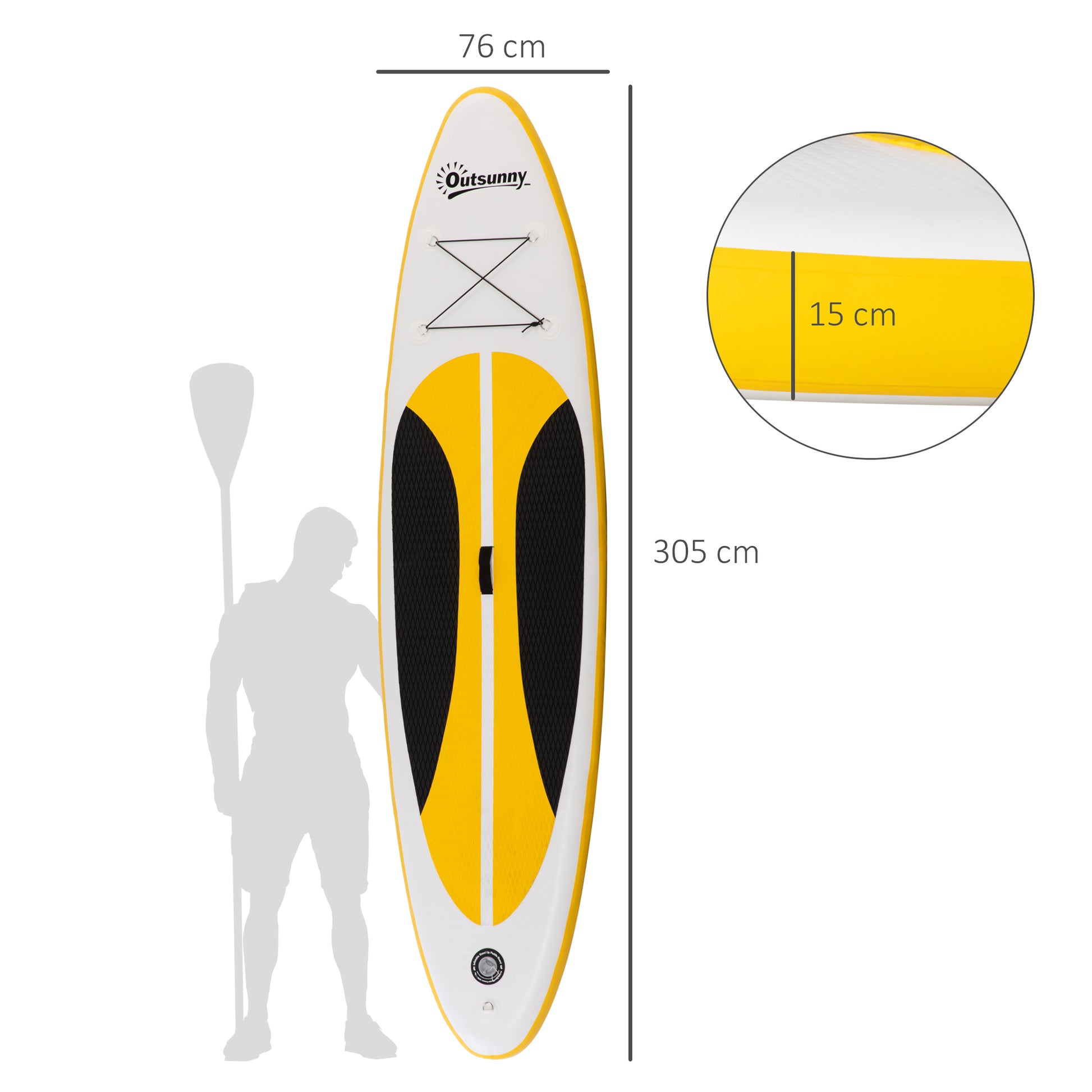 Outsunny 10' X 30" X 6" Inflatable Stand Up Paddle Board