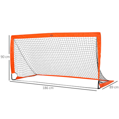 Homcom Tetoron Mesh Outdoor Folding Football Goal Orange