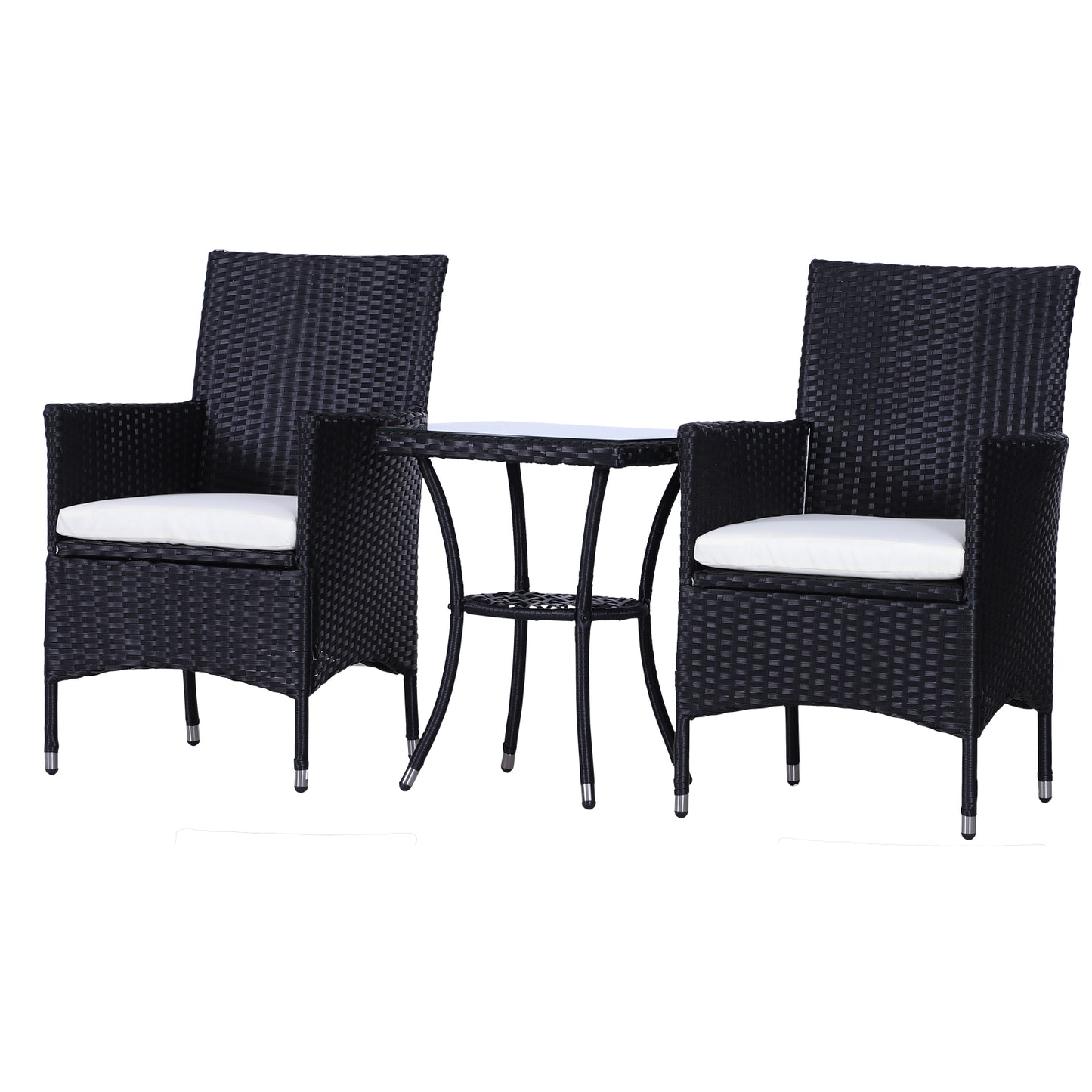 Outsunny Three-Piece Rattan Chair Set