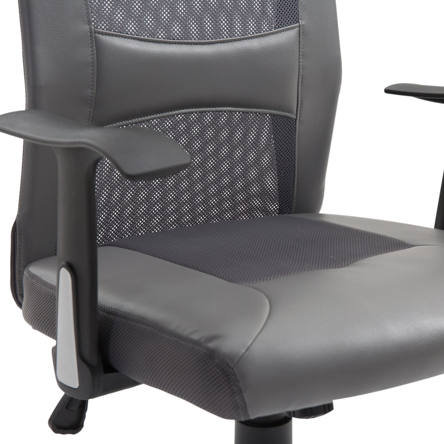 Vinsetto Mesh Office Chair High Back Desk Chair Height Adjustable Swivel Chair For Home With Headrest Grey