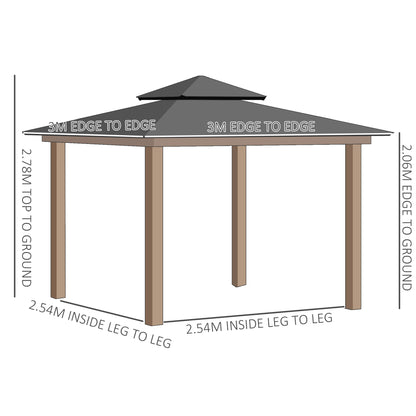 Outsunny 3 x 3 (m) Outdoor Polycarbonate Gazebo