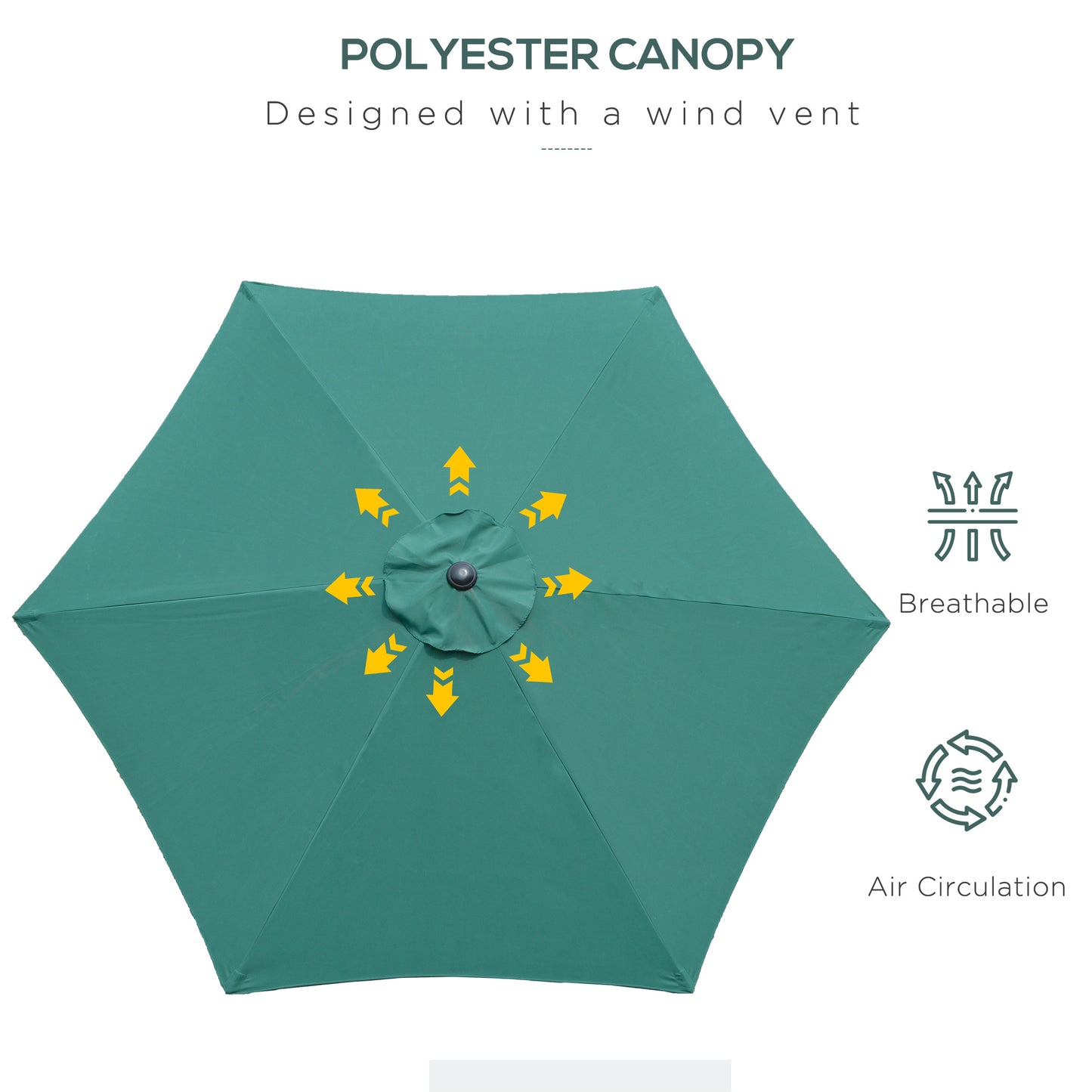 Outsunny 2.7M Garden Parasol Umbrella With Tilt And Crank