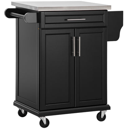 Homcom Wooden Kitchen Island on Wheels