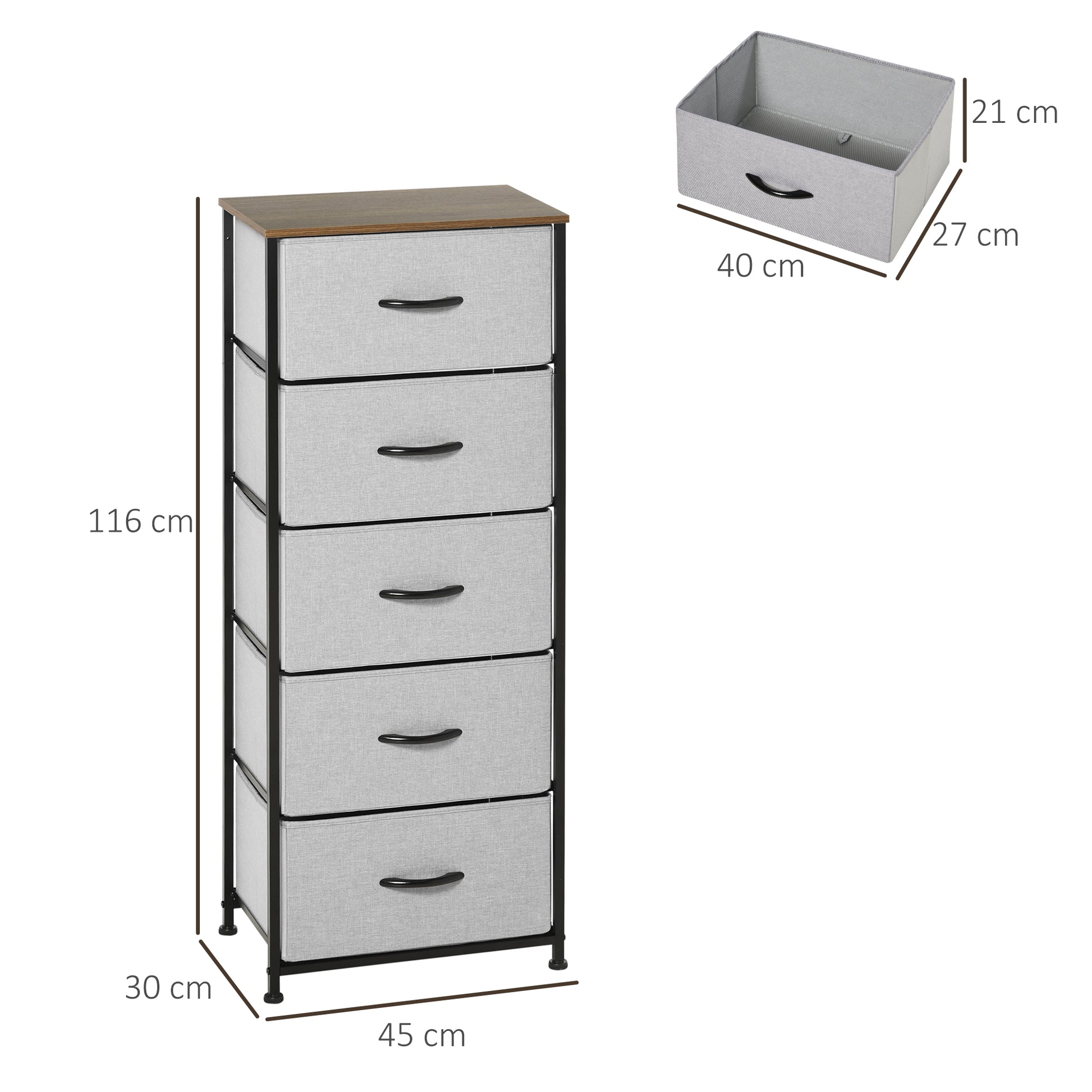 Homcom Fabric Chest of Drawers