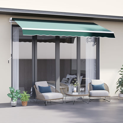 Outsunny Manual Retractable Awning 2.5X2 M-Dark Green