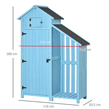 Mighty 180cm Barn Door Reverse Apex Garden Store Lockable Fir Wood Blue by Steadfast