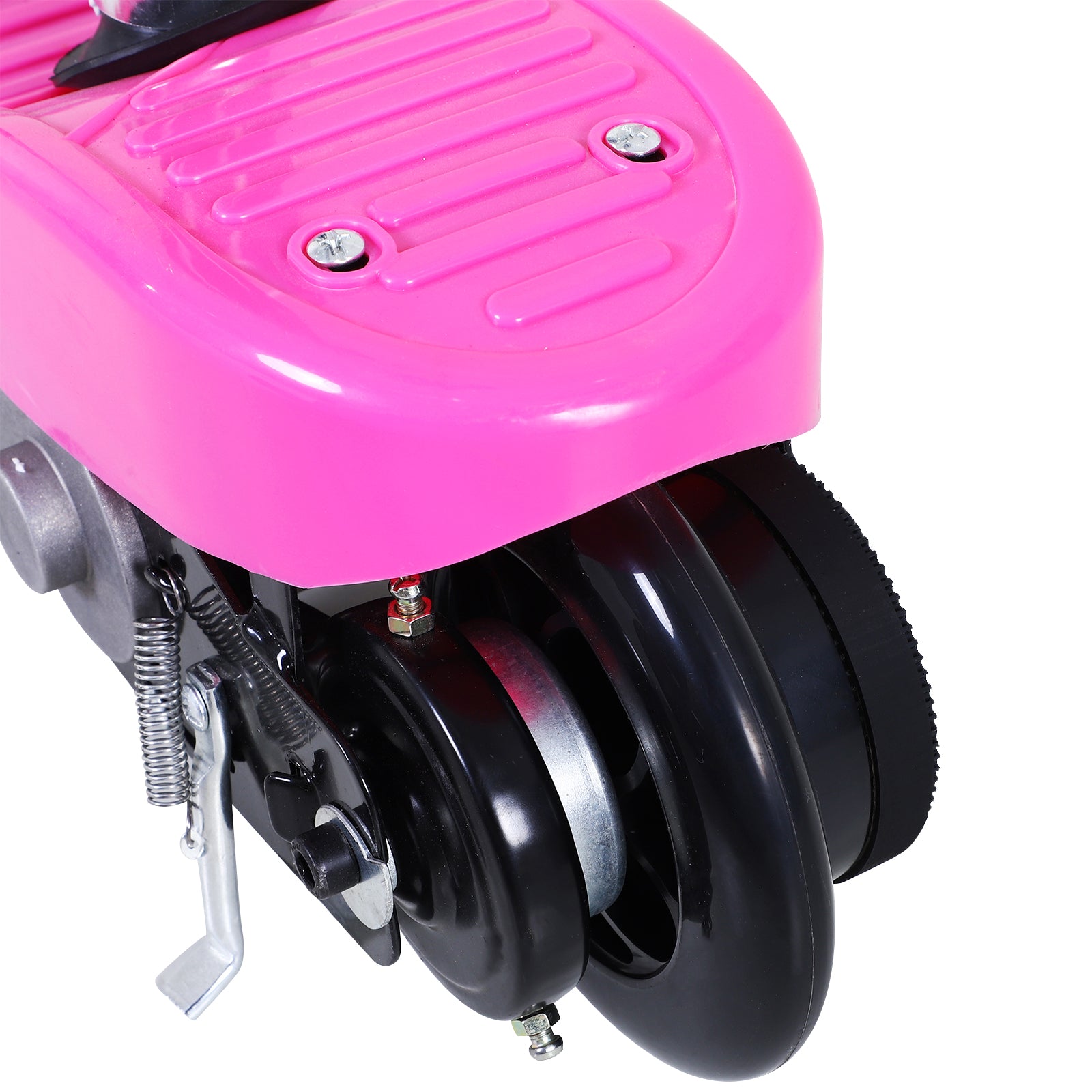 Homcom Foldable Electric Scooter Ride on for Kids 12V 120W W/Brake Kickstand-Pink