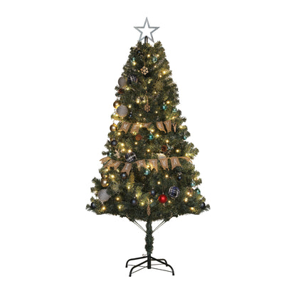 6ft Decorated Christmas Tree Artificial - with LED Lights Warm White 353 Tips