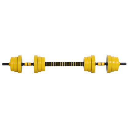 Homcom Adjustable 20KGS Barbell & Dumbbell Set Fitness Home Gym Plate Bar Clamp Rod