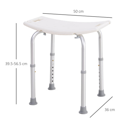 Homcom Portable Non-Slip Bathroom Stool  White