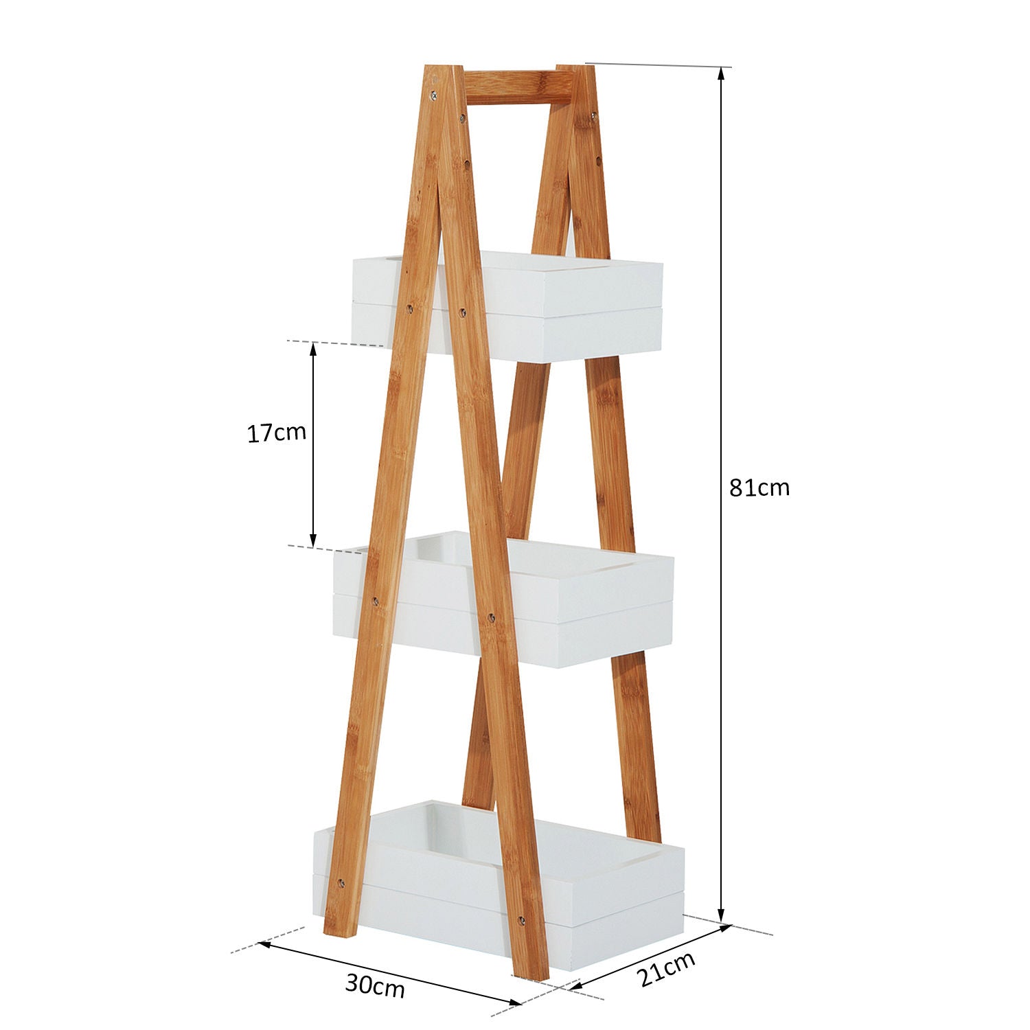 Homcom 3 Tier Bathroom Shower Caddy Freestanding Rack Storage Unit Shelf Organiser