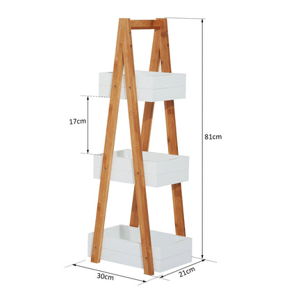 Homcom 3 Tier Bathroom Shower Caddy Freestanding Rack Storage Unit Shelf Organiser