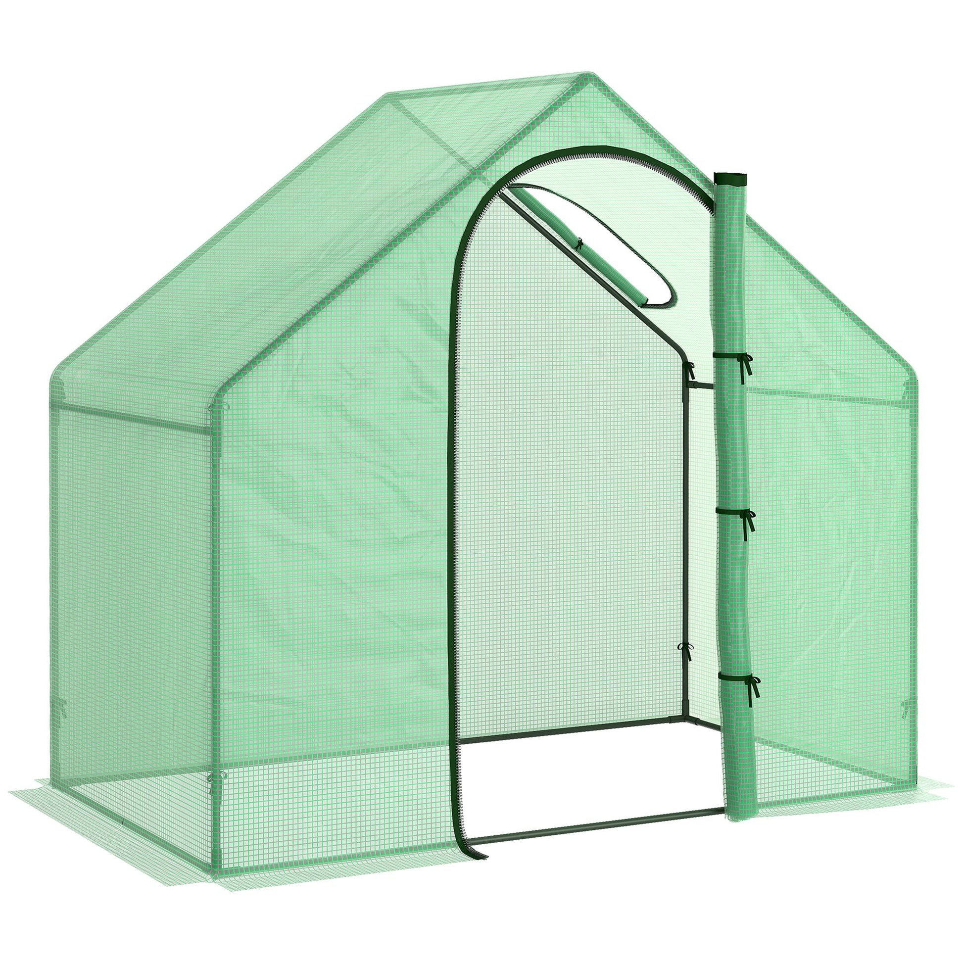 Outsunny 3.4x5.9ft Walk-In Greenhouse Outdoor Garden Plant Shelter w/ Steel Frame Window