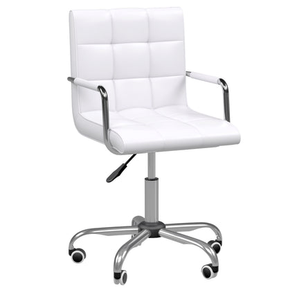 Vinsetto Mid Back PU Leather Home Office Desk Chair Swivel Computer Chair with Arm