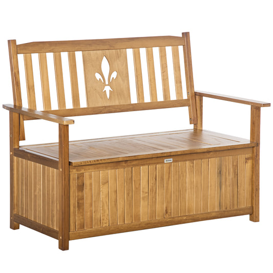 Outsunny 2 Seater Wood Garden Storage Bench
