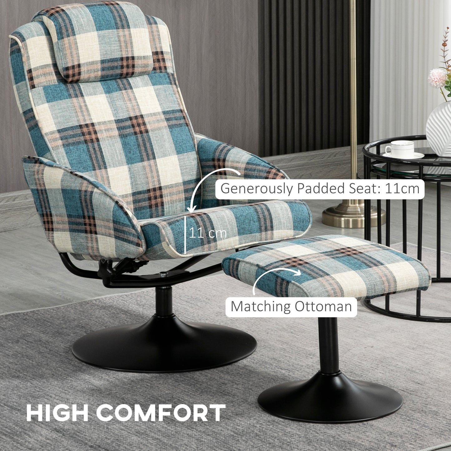 Homcom Recliner Chair and Footstool