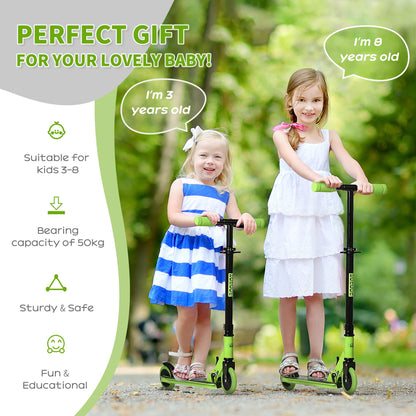 Homcom Scooter for Kids Toddler Foldable Kick Scooter with Adjustable Height Brake