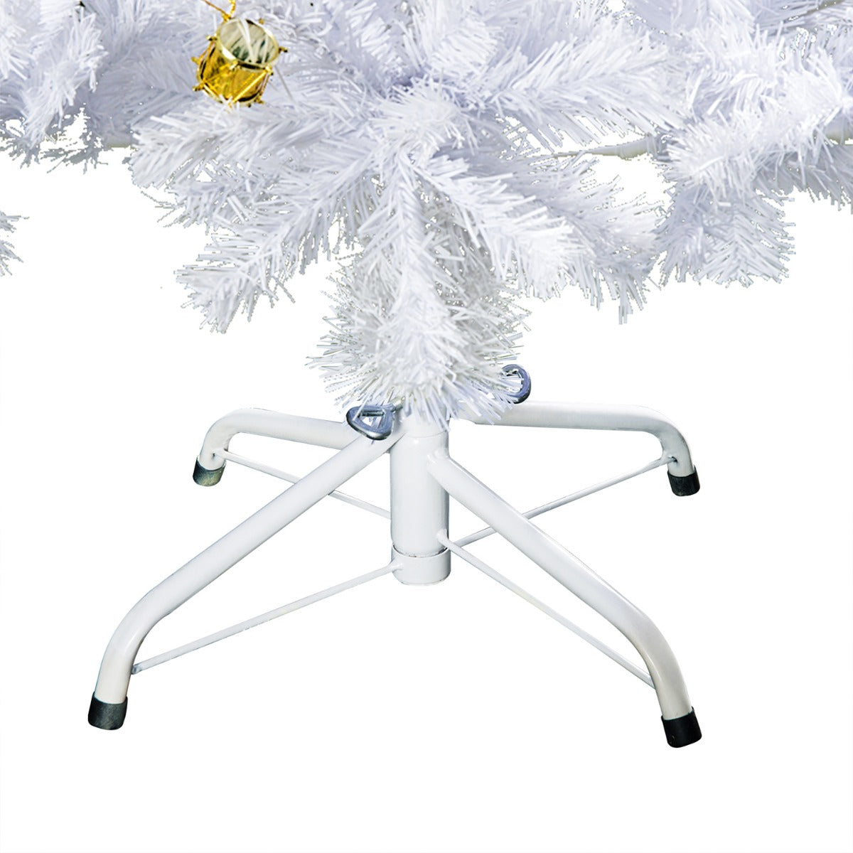 Homcom 6FT Artificial Christmas Tree with Metal Stand Decorations Home Seasonal Elegant Faux White