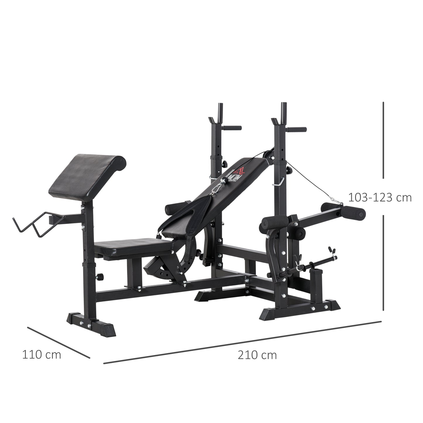 Homcom Multi-Exercise Full-Body Weight Rack with Bench Press