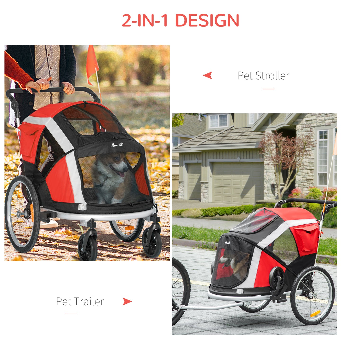 PawHut Dog Bicycle Trailer