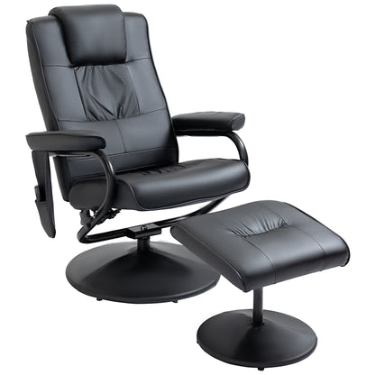 Homcom Manual Sofa Reclining Armchair PU Leather Massage Recliner Chair and Ottoman