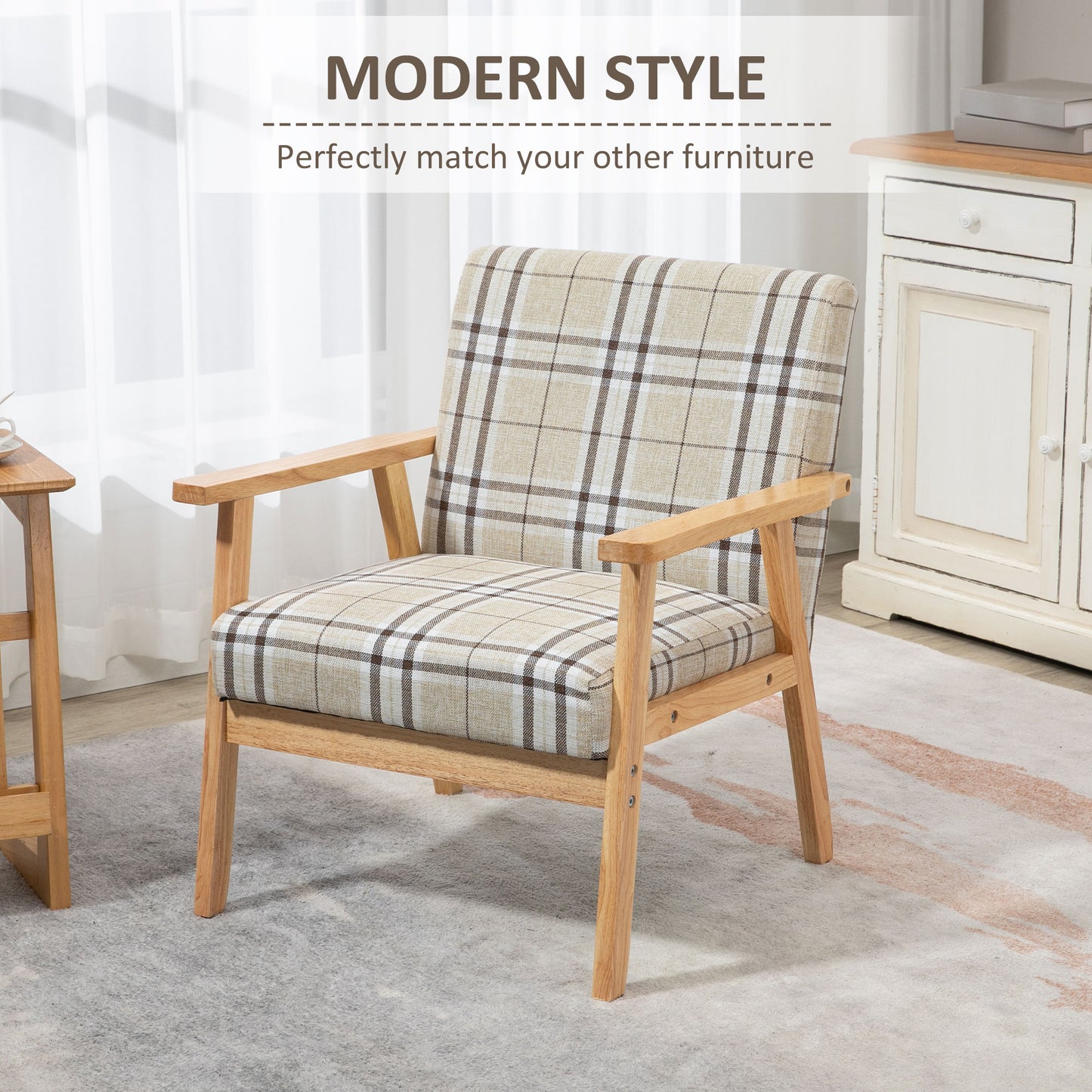 Homcom Modern Accent Chairs with Cushioned Seat