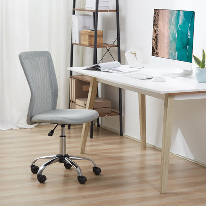 Vinsetto Home Office Mesh Task Chair Ergonomic Armless Mid Back Height Adjustable with Swivel Wheels