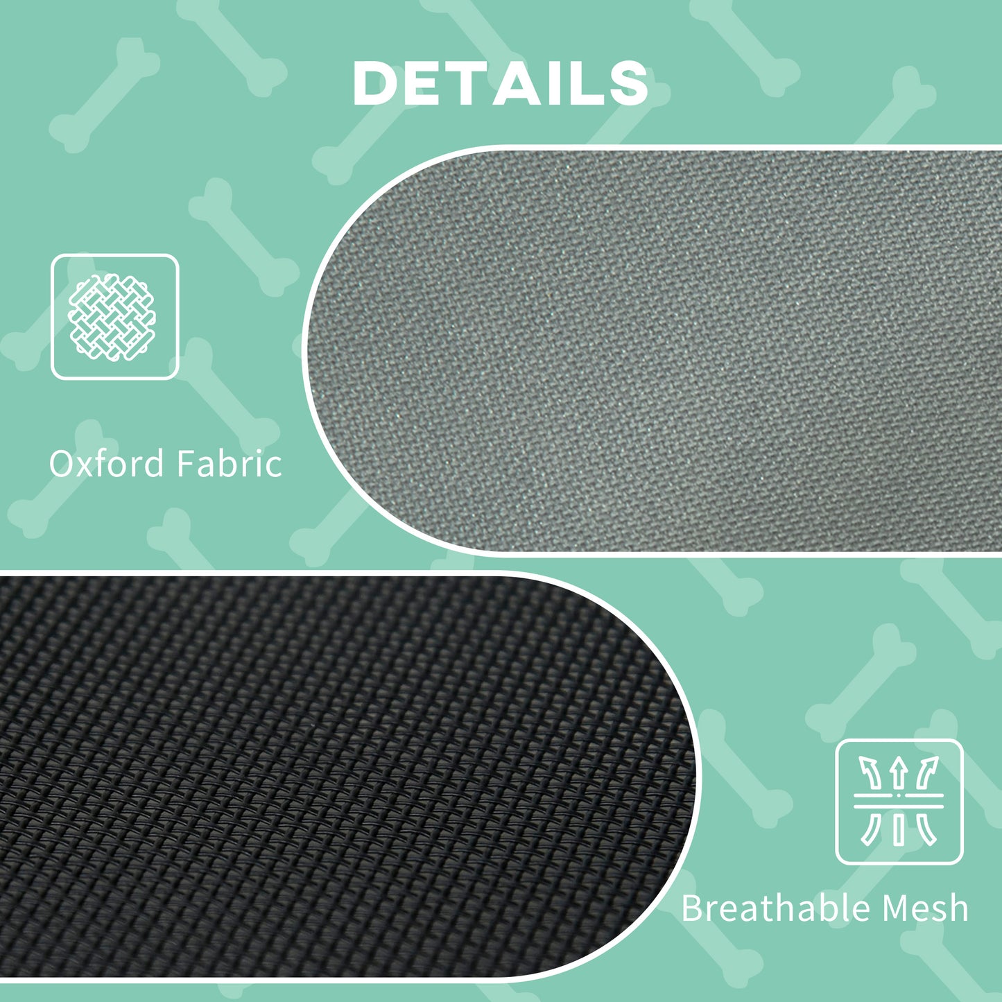 PawHut Raised Dog Bed Waterproof Elevated Pet Cot with Breathable Mesh UV Protection Canopy Grey