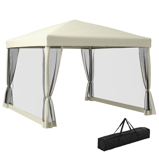 3 x 3(m) Pop Up Gazebo Canopy Tent with Carry Bag, Height Adjustable Mesh Screen House, Portable Garden Outdoor Shade Shelter-0