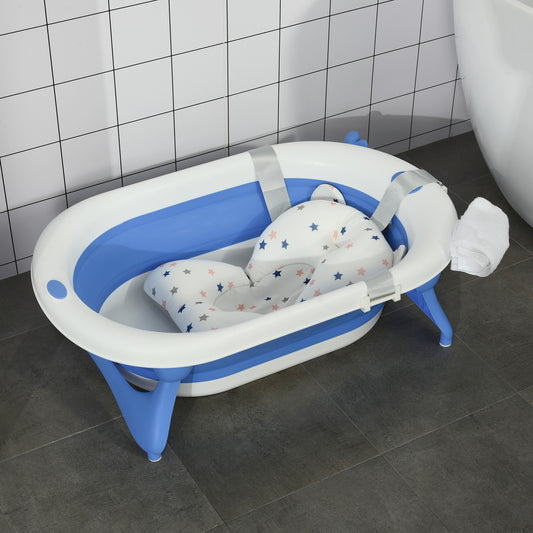 Homcom Foldable Portable Baby Bath Tub w/ Temperature-Induced Water Plug for 0-3 years