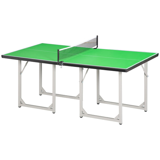 Homcom 182cm Mini Tennis Table Folding Ping Pong Table with Net Multi-Use Table for Indoor Outdoor Game