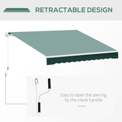 Outsunny Manual Retractable Awning 2.5X2 M-Dark Green