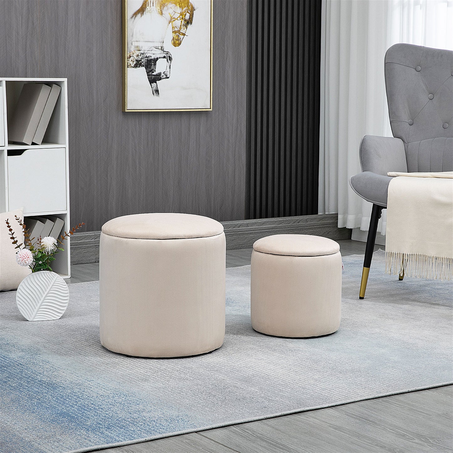 Homcom Modern Storage Ottoman with Removable Lid