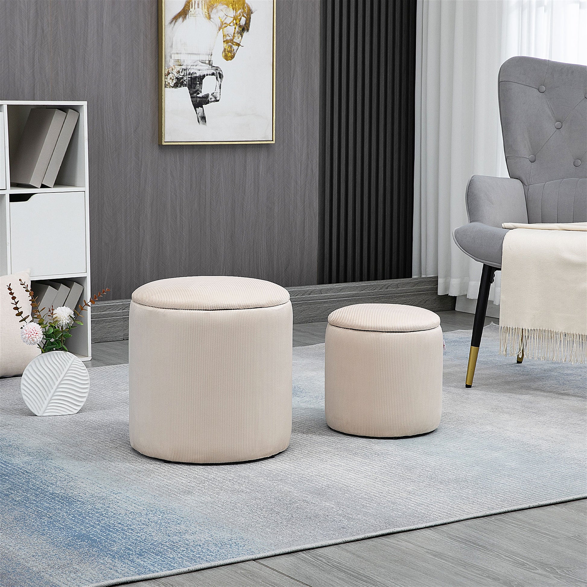 Homcom Modern Storage Ottoman with Removable Lid