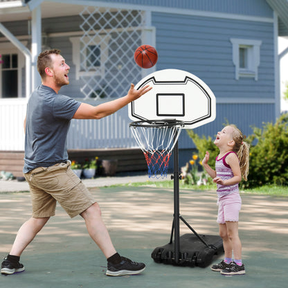 Homcom Steel Frame Freestanding Basketball Hoop Height Adjustable Basketball Stand Black