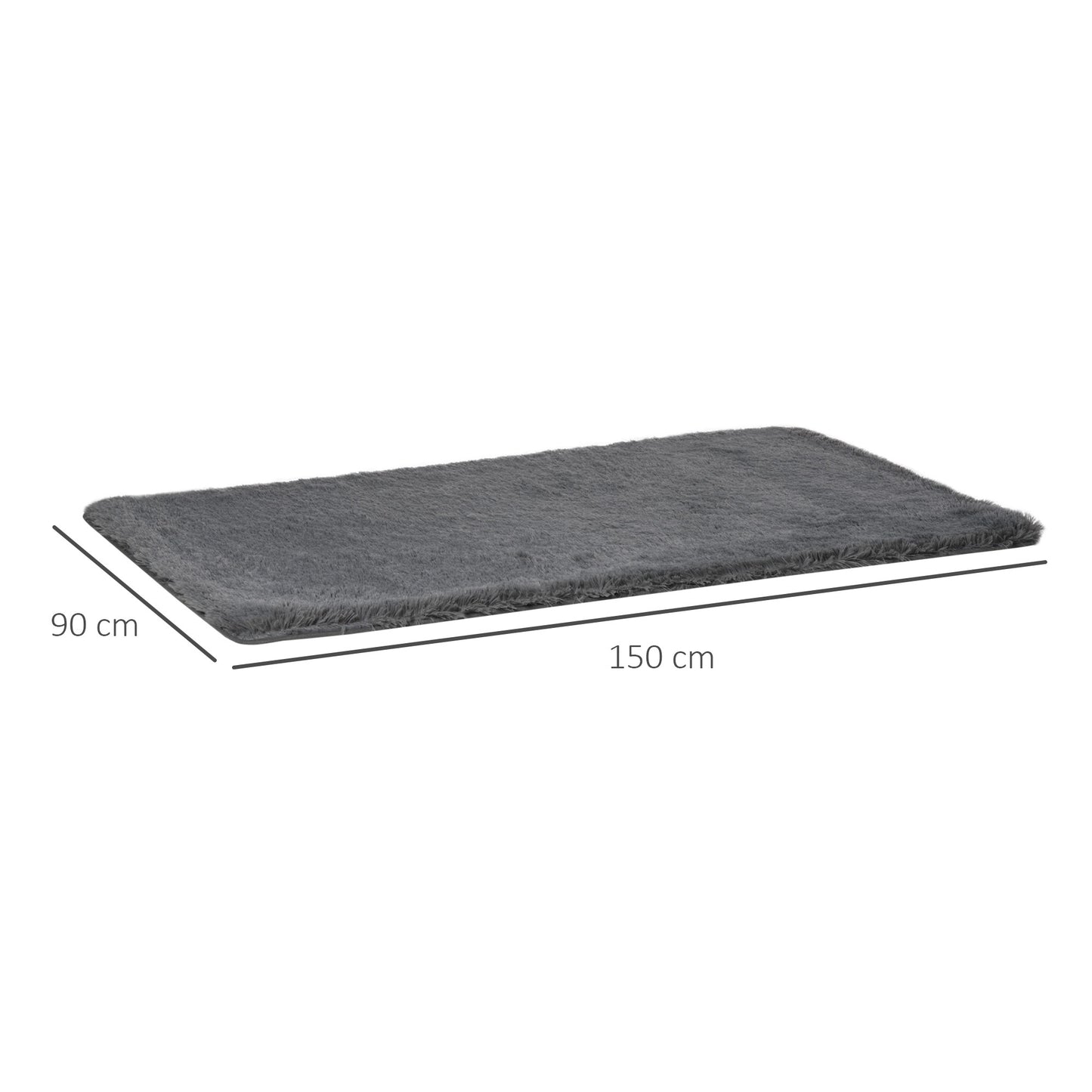 Homcom Grey Fluffy Rug