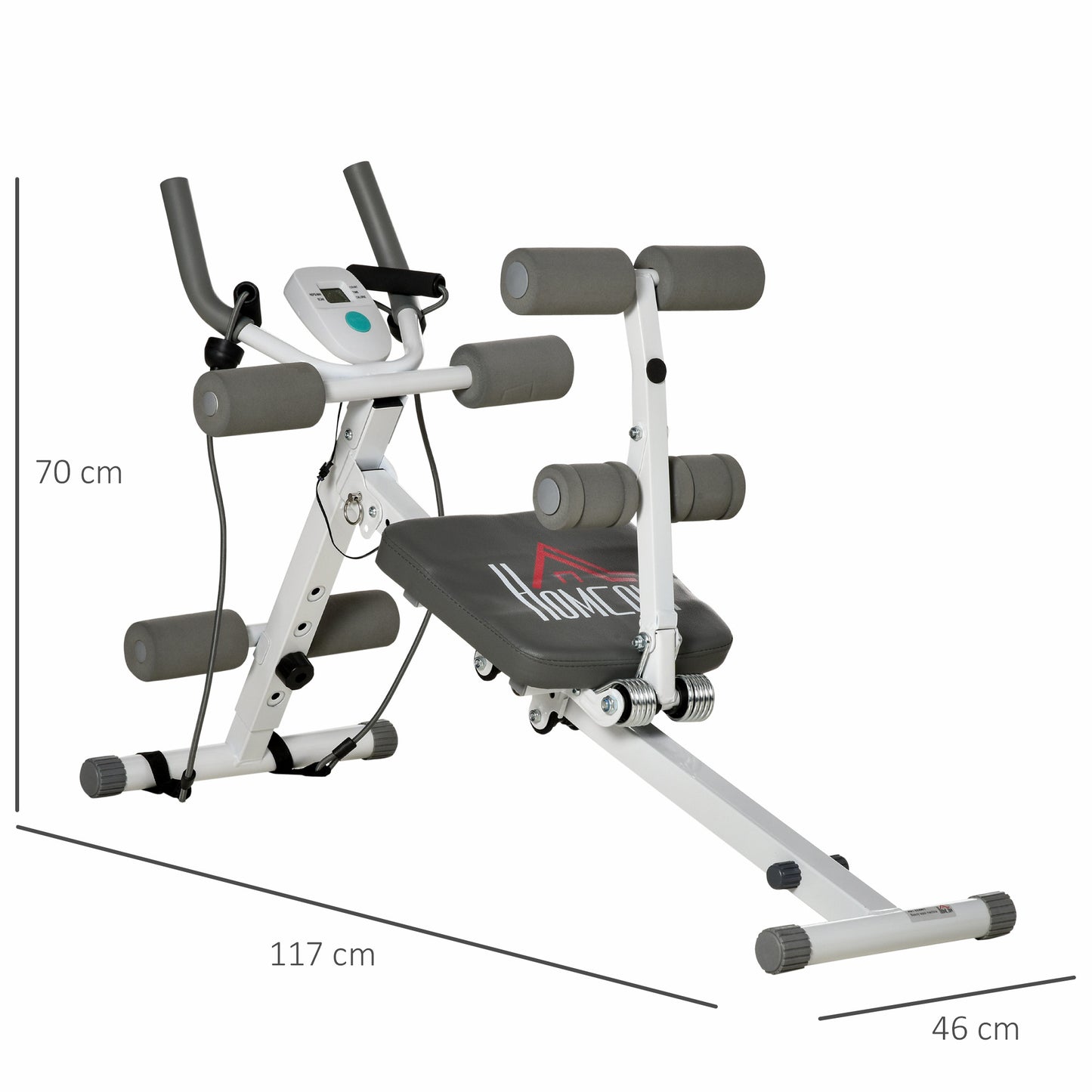 Homcom Abdominal Trainer Core Workout Exercise Foldable Adjustable Steel Frame