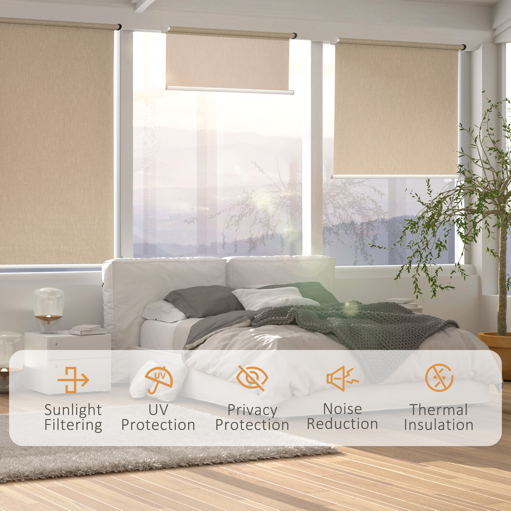 Homcom WiFi Smart Roller Blinds Work with TUYA App