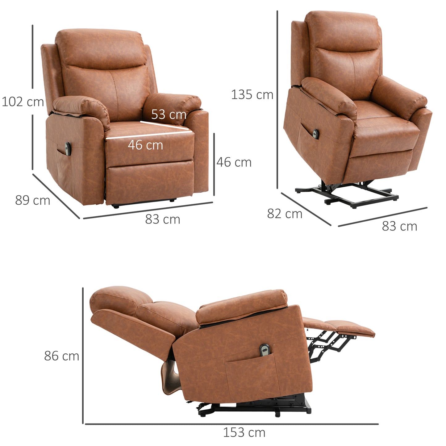 Homcom Power Lift Chair Electric Riser Recliner for Elderly