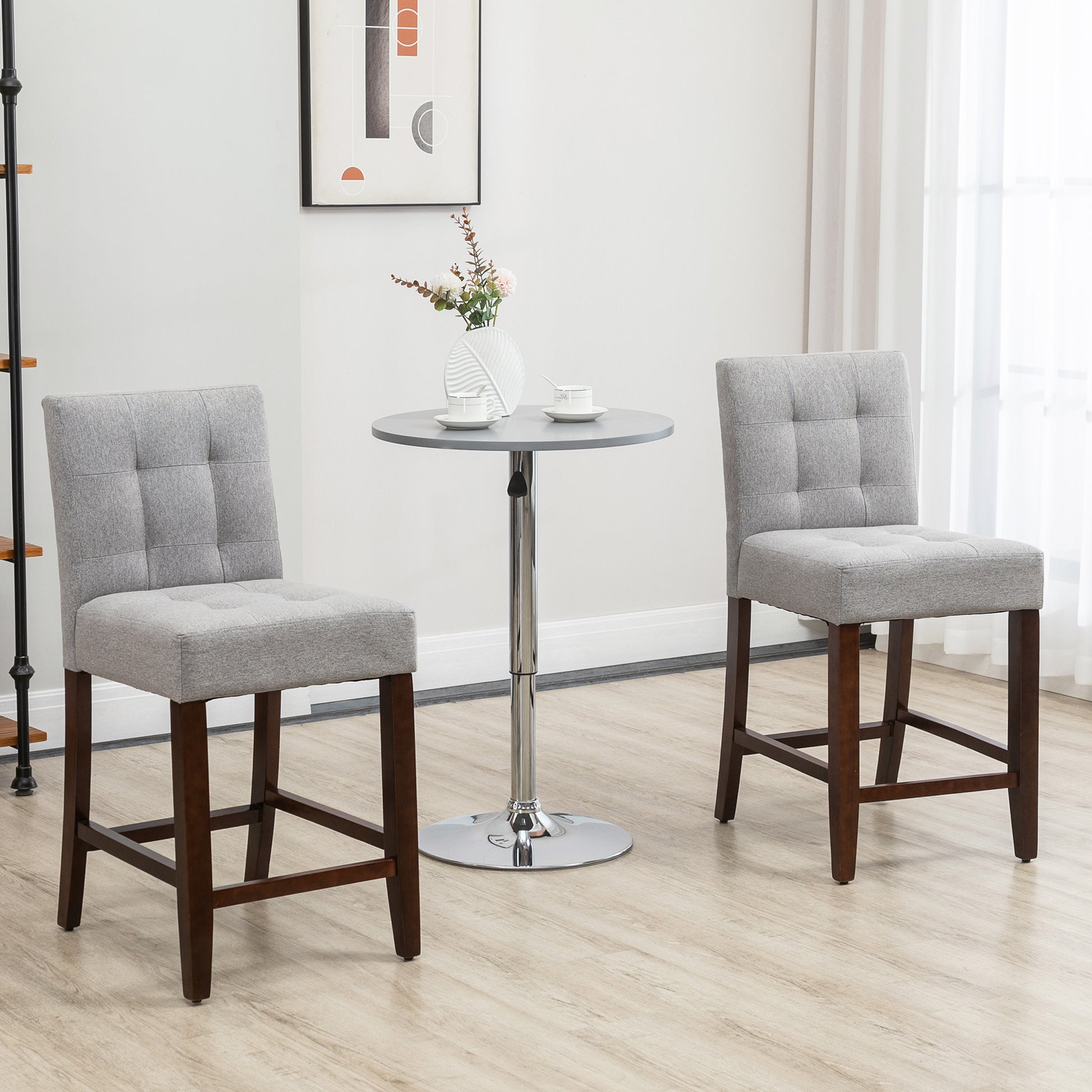 Homcom Modern Fabric Bar Stools Set of 2