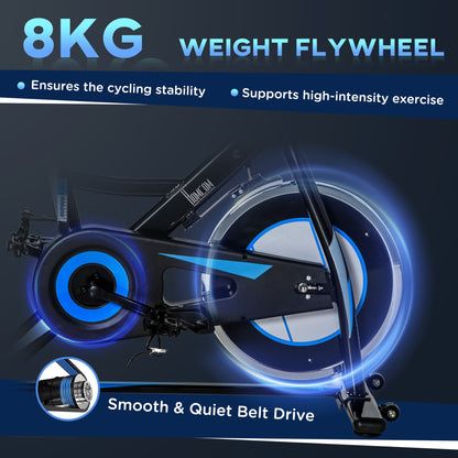 Homcom 8kg Flywheel Stationary Exercise Bike Indoor Cycling Cardio Workout Bike