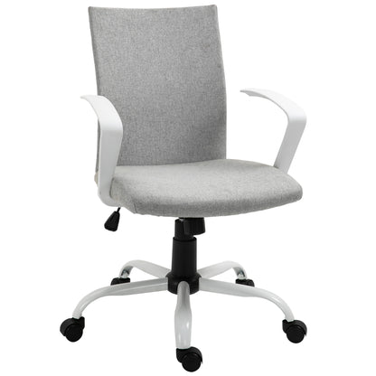 Vinsetto Office Chair Linen Swivel Computer Desk Chair Home Study Task Chair with Wheels