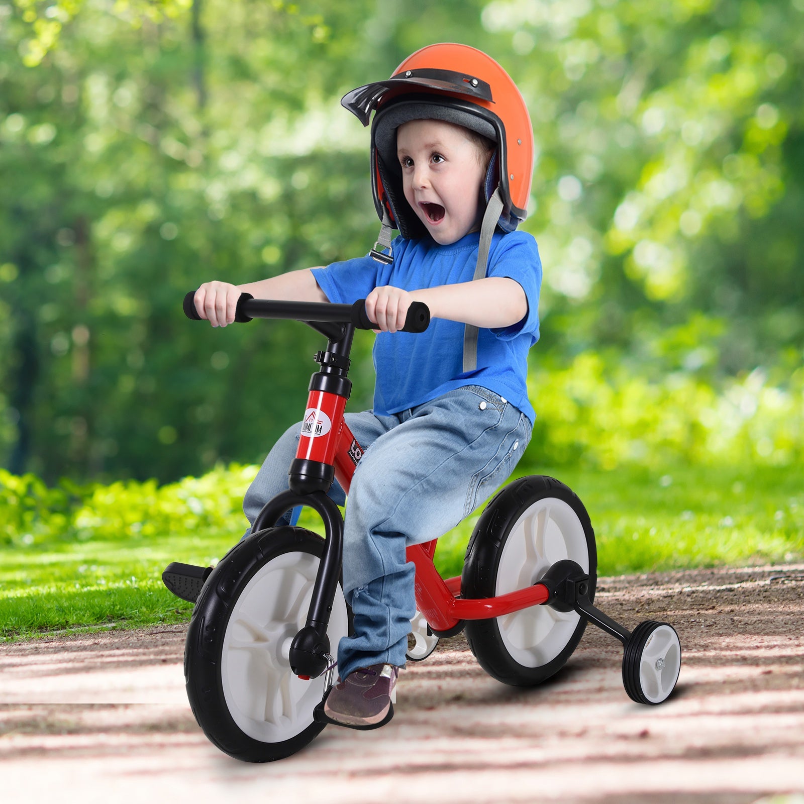 Homcom PP Toddlers Removable Stabiliser Balance Bike Red