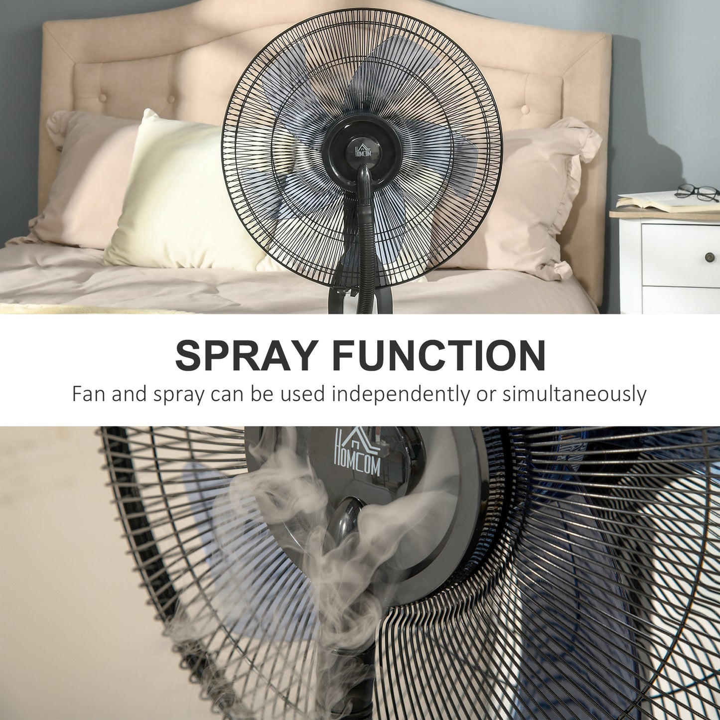 Homcom Pedestal Fan with Water Mist Spray