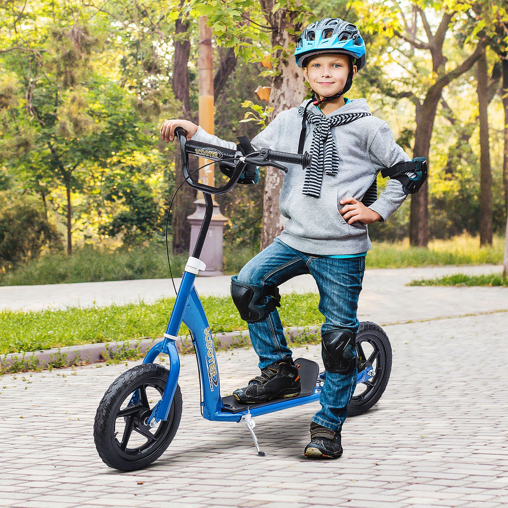 Homcom Teen Push Scooter Kids Children Stunt Scooter Bike Bicycle Ride On 12" EVA Tyres