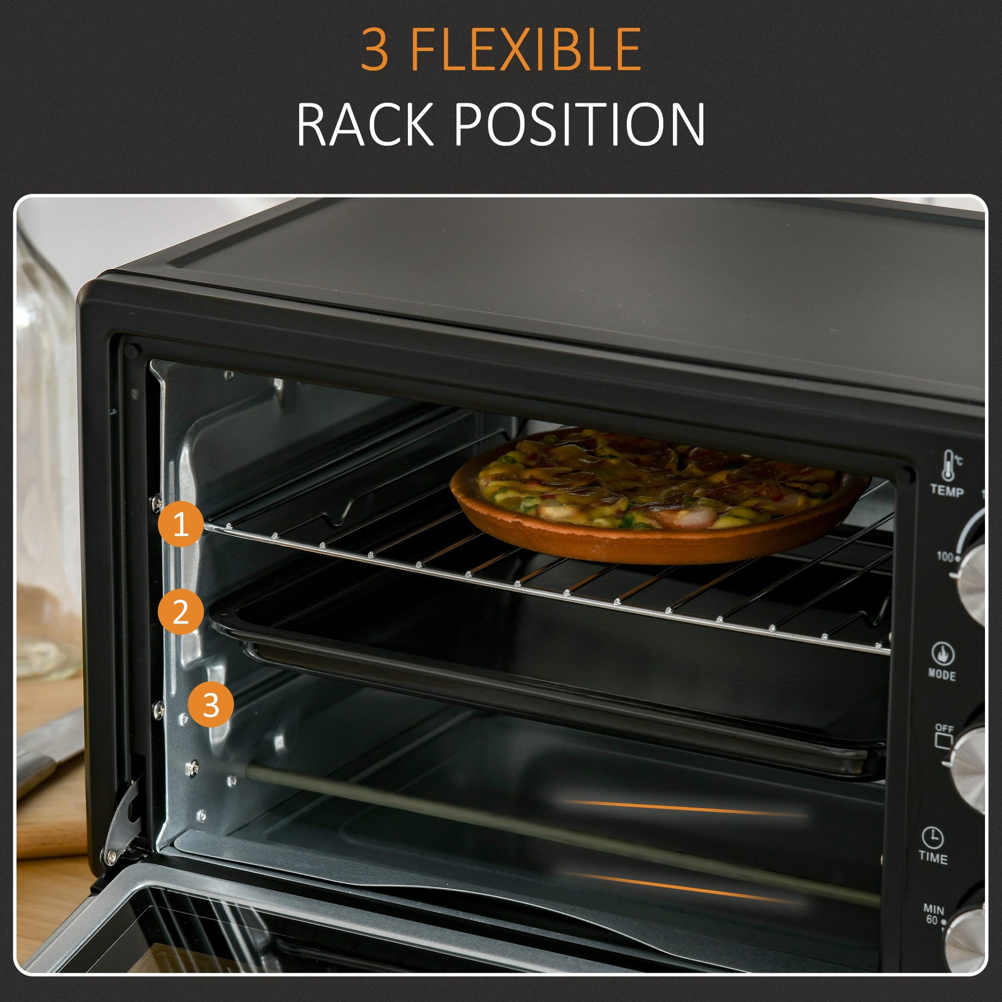 21L 230C Mini Oven With Timer Black by Homcom