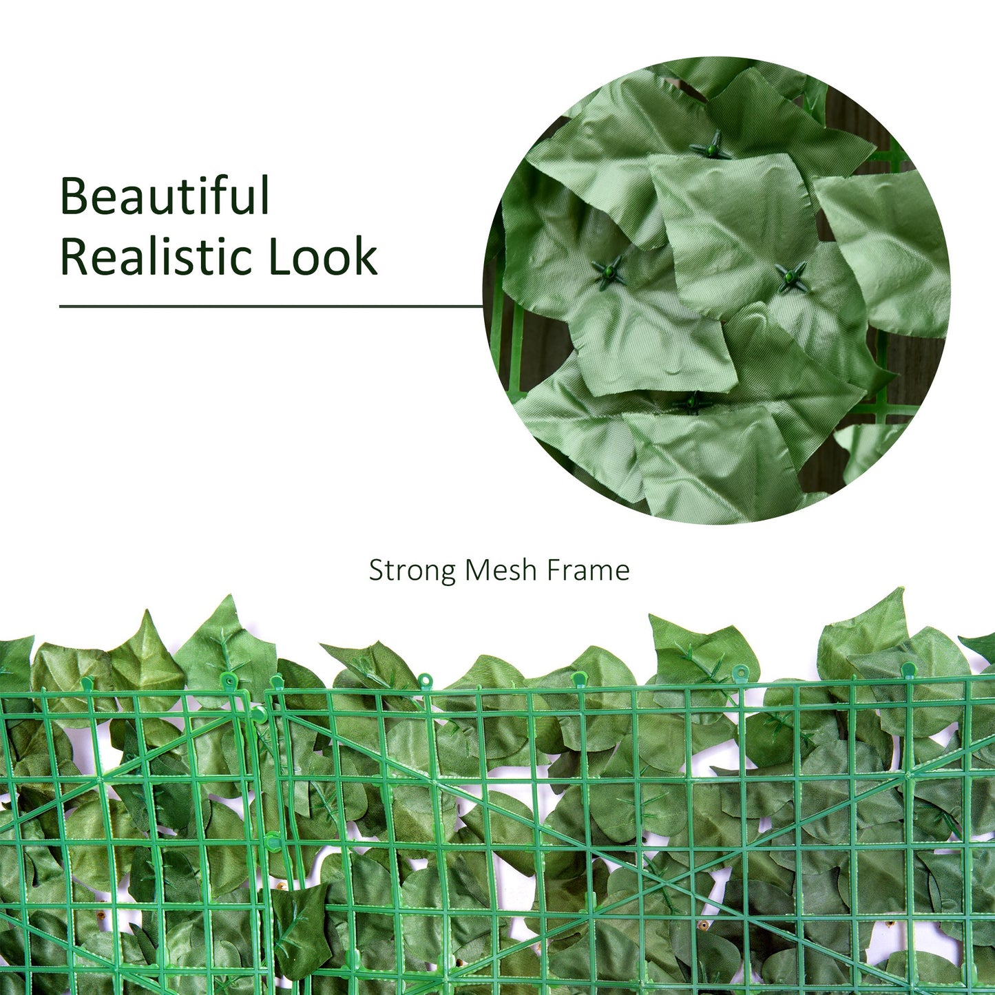 Outsunny Artificial Leaf Fence Panel for Garden Outdoor Indoor Decor