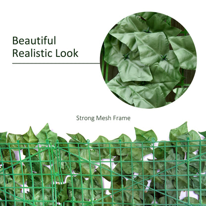 Outsunny Artificial Leaf Fence Panel for Garden Outdoor Indoor Decor