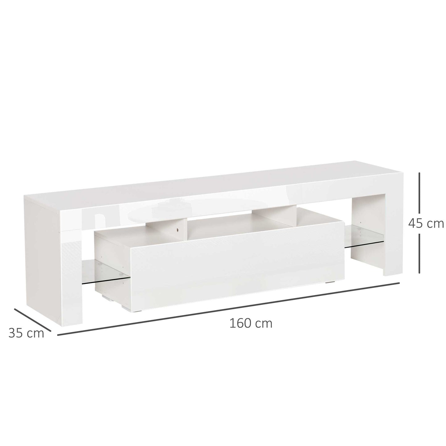 Homcom High Gloss Futuristic TV Stand